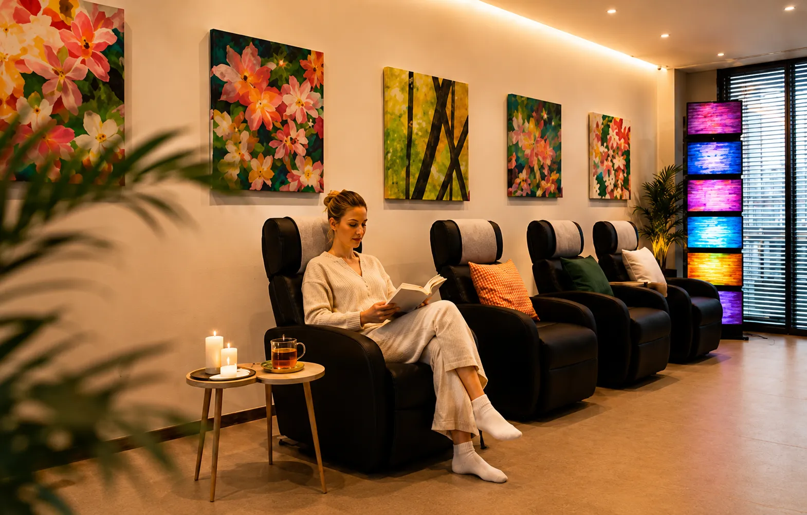 Gast bei einer Tag-Sitzung im Quantum Light Center Frankfurt